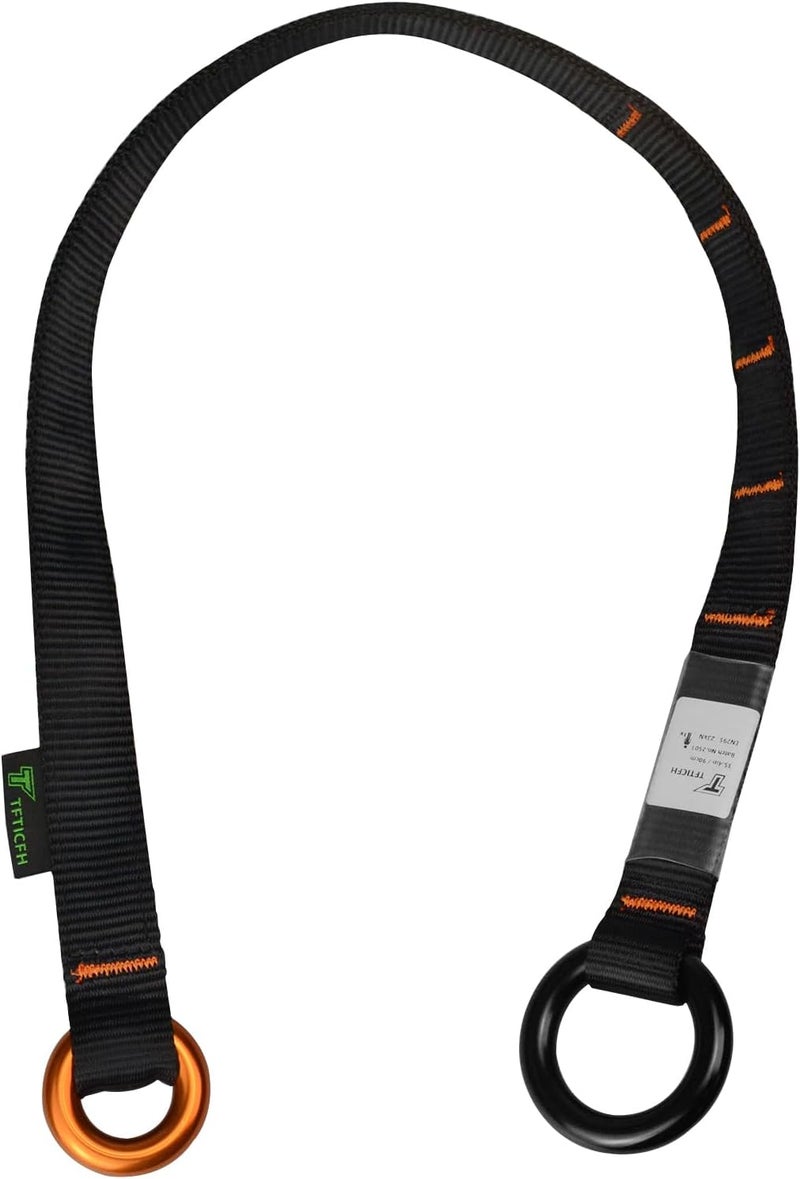 TFTICFH Friction Saver, 23kN Cambium Saver Retrievable Anchor, Climbing Rope Loop Belt Sling with Two 25kN Aluminum Rings for Tree Arborist Climbing Rappeling - Image 1